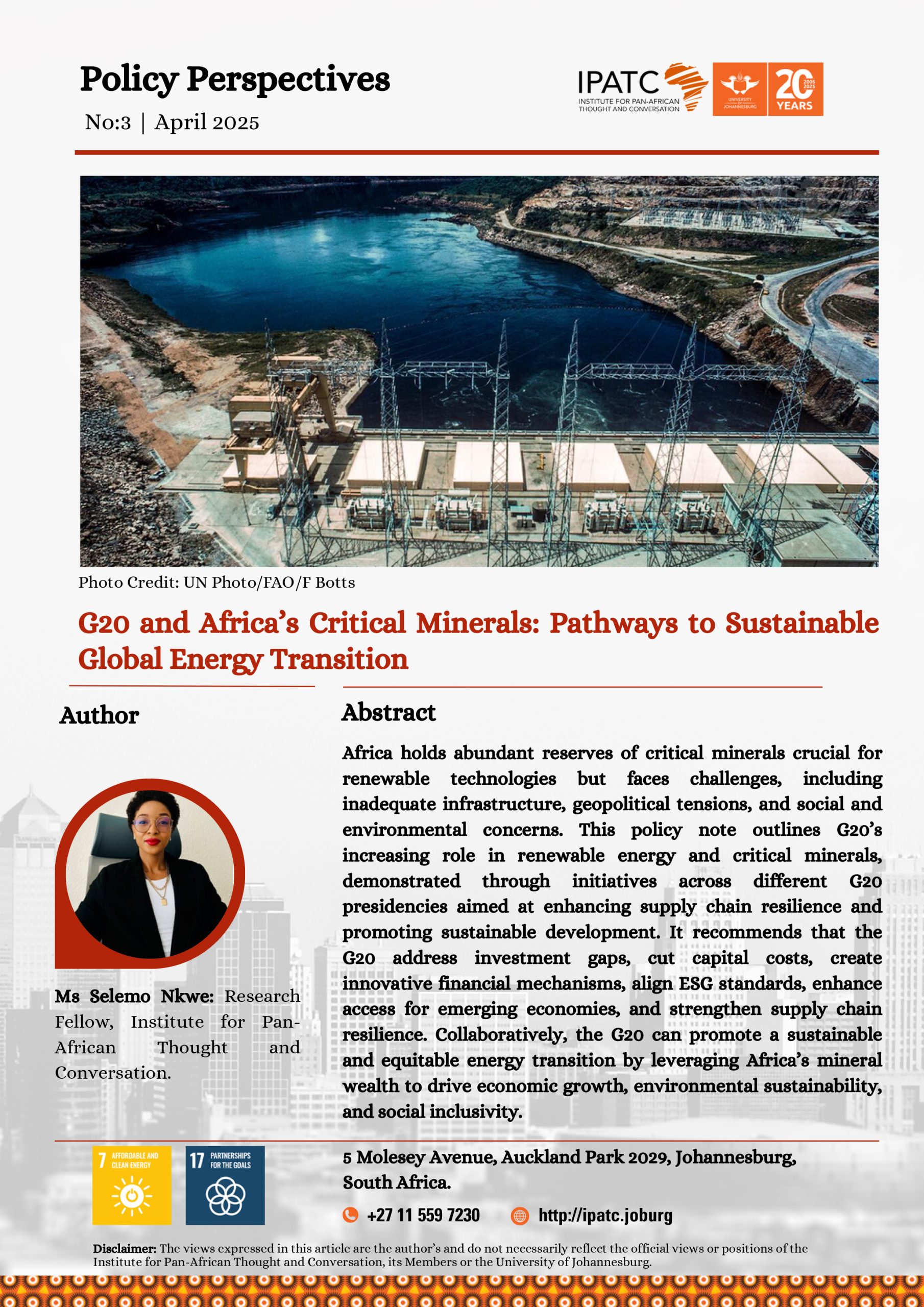 G20 and Africa’s Critical Minerals: Pathways to Sustainable Global Energy Transition