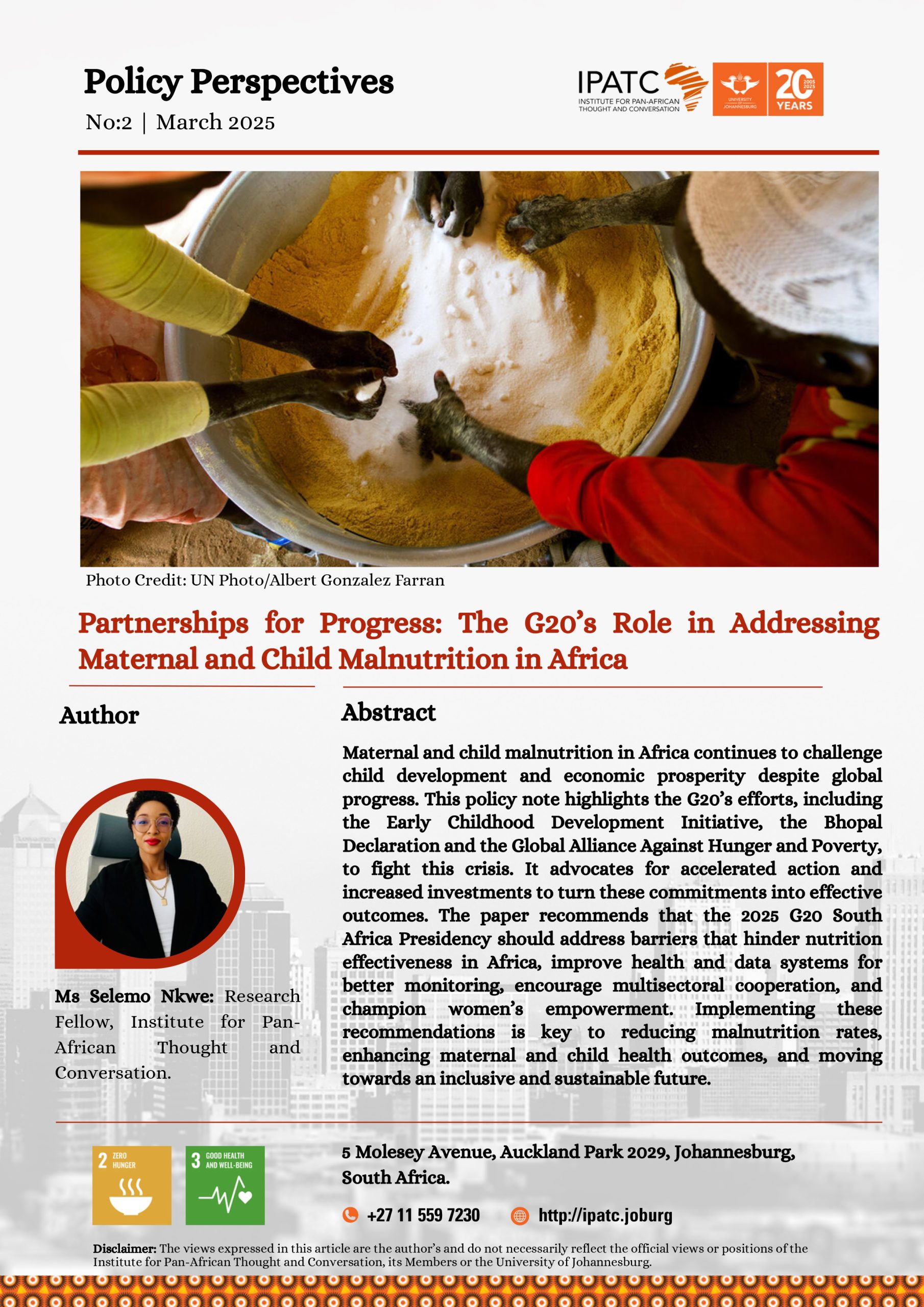 Partnerships for Progress: The G20’s Role in Addressing Maternal and Child Malnutrition in Africa