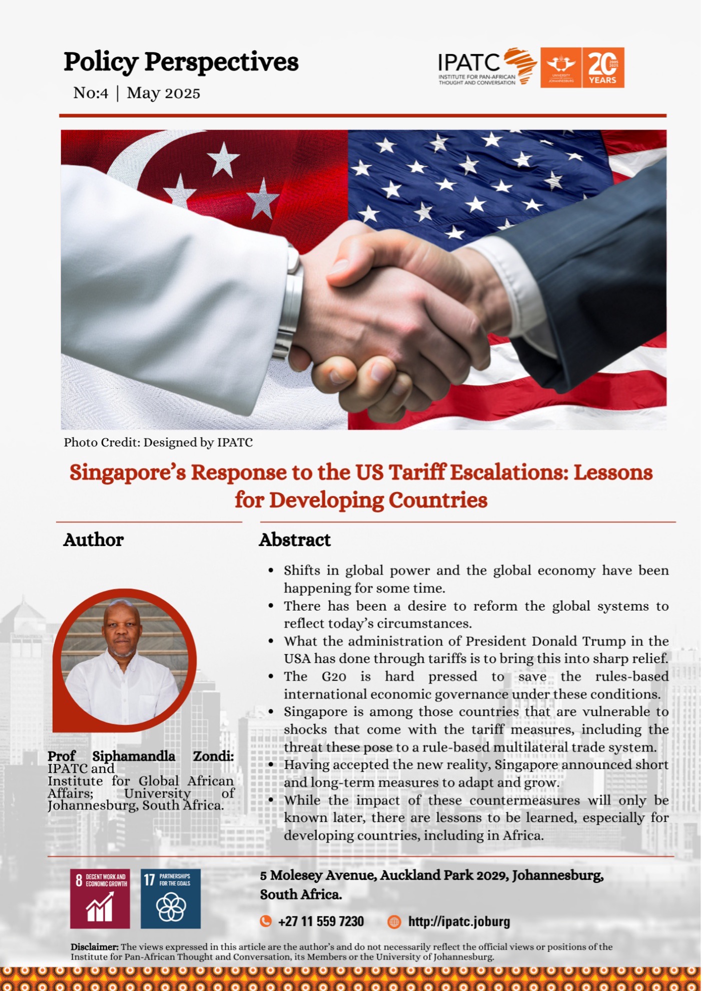 Singapore’s Response to the US Tariff Escalations: Lessons for Developing Countries