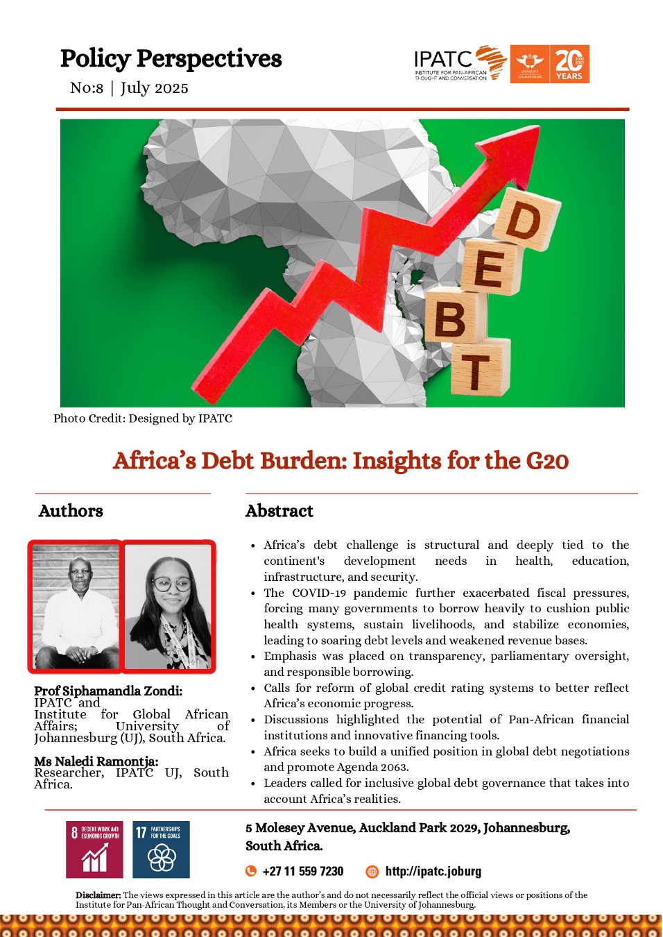 Africa’s Debt Burden: Insights for the G20